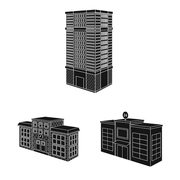 Векторне проектування архітектури та значка майна. Збірка архітектури та збирання запасів Векторні ілюстрації . — стоковий вектор