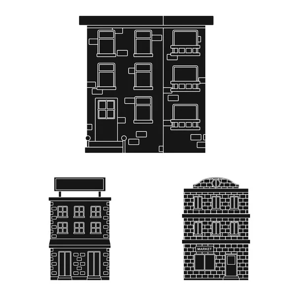 Illustration vectorielle du logo moderne et successoral. Ensemble d'icône vectorielle moderne et de construction pour stock . — Image vectorielle