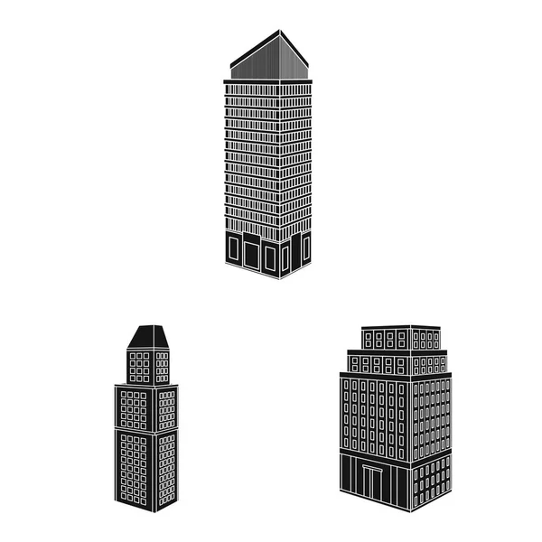 Mimari ve emlak simgesinin yalıtılmış nesnesi. Web için mimari ve yapı stok sembolü kümesi. — Stok Vektör