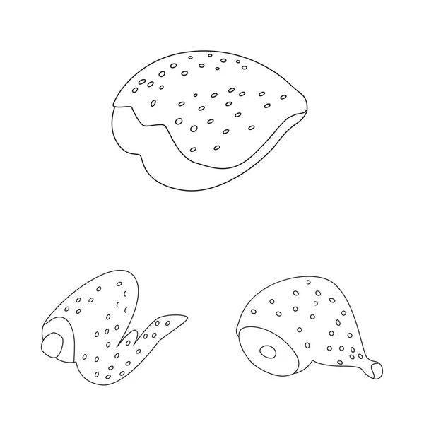 Векторні ілюстрації їжі та символу грилю. Набір продуктів харчування та птахів Векторні ілюстрації . — стоковий вектор