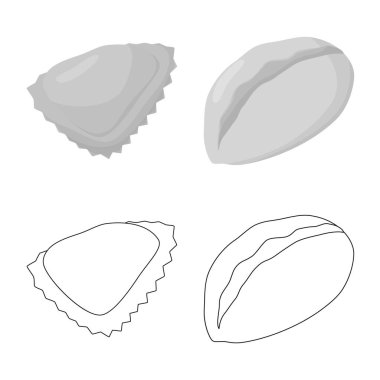 Ürün ve pişirme logo vektör Illustration. Ürünler ve web için meze hisse senedi simgesi.