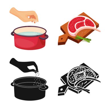 Pişirme ve deniz logo vektör Illustration. Pişirme ve pişirme hisse senedi vektör çizim seti.