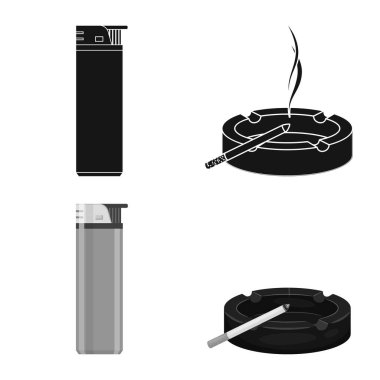 Çöp yalıtılmış nesne ve stop sembolü. Hisse senedi için çöp ve alışkanlık vektör simge topluluğu.