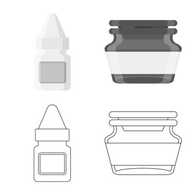 Perakende ve sağlık işareti vektör tasarımı. Perakende ve sağlık hisse senedi vektör çizim seti.