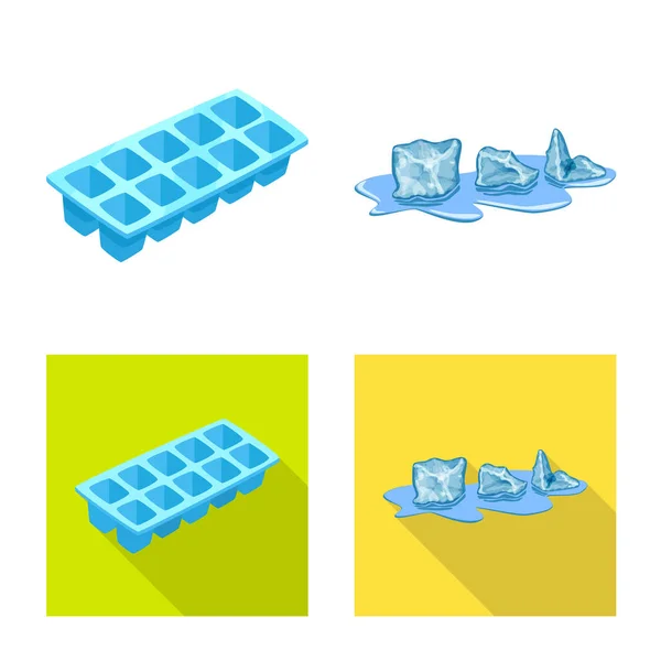 Diseño vectorial de textura y logo congelado. Conjunto de textura e icono de vector transparente para stock . — Vector de stock