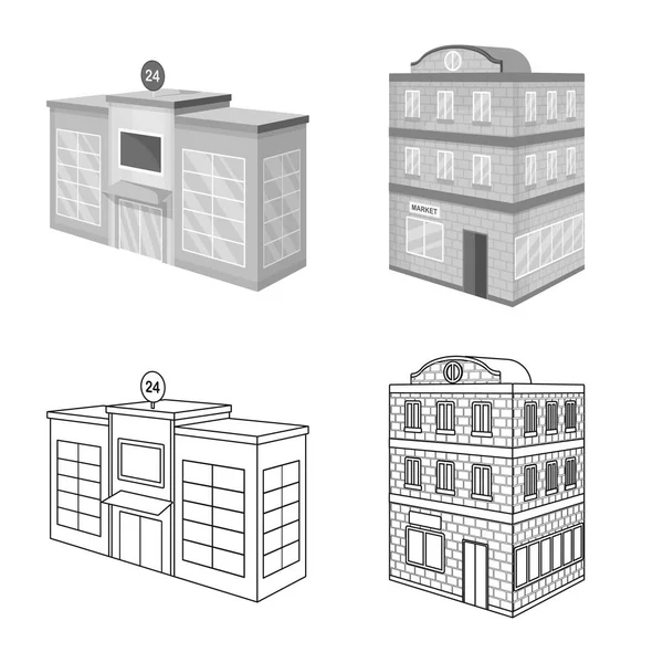 Objeto isolado de construção e sinal de construção. Coleção de construção e ilustração do vetor de estoque imobiliário . —  Vetores de Stock