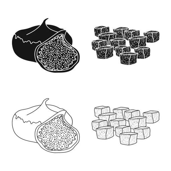 Ilustração vetorial de comida e ícone cru. Coleção de alimentos e natureza ilustração vetor estoque . — Vetor de Stock