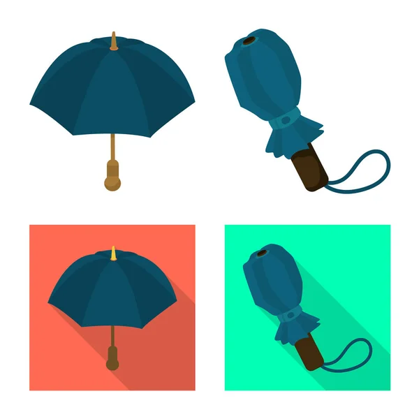 Isolated object of protection and closed sign. Set of protection and rainy vector icon for stock. — Stock Vector