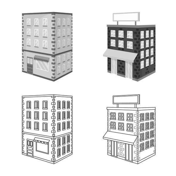 Vektor-Design von Konstruktion und Gebäude-Logo. Set von Bau- und Immobilienaktienvektorillustration. — Stockvektor