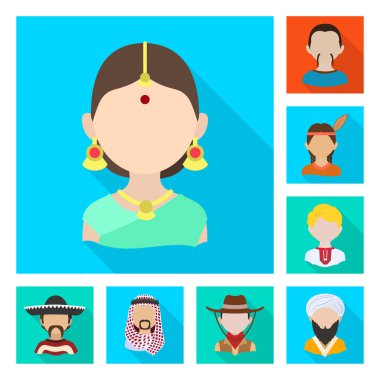 Ulus ve yarış simge vektör Illustration. Hisse senedi için ulus ve Kullanıcı vektör simge kümesi.