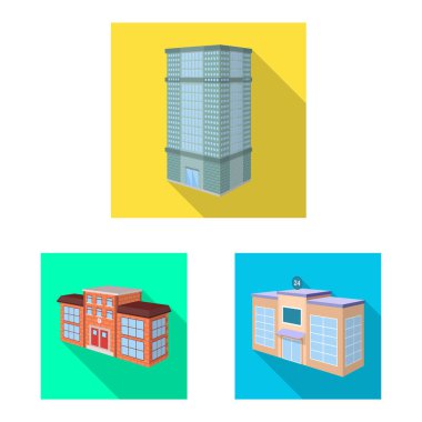 İnşaat ve yapı simge vektör Illustration. İnşaat ve Emlak hisse senedi simgesi için web topluluğu.