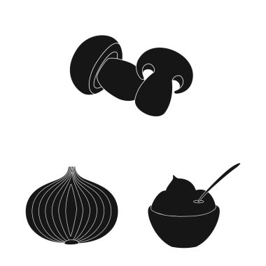 Organik ve pişirme işareti vektör tasarımı. Organik ve tatlar stok vektör illüstrasyon seti.