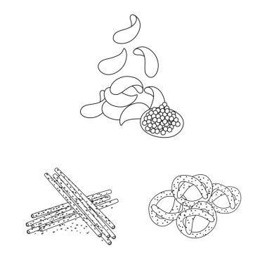 Tat ve gevrek simgesi vektör tasarımı. Tat ve pişirme stok vektör illüstrasyon koleksiyonu.