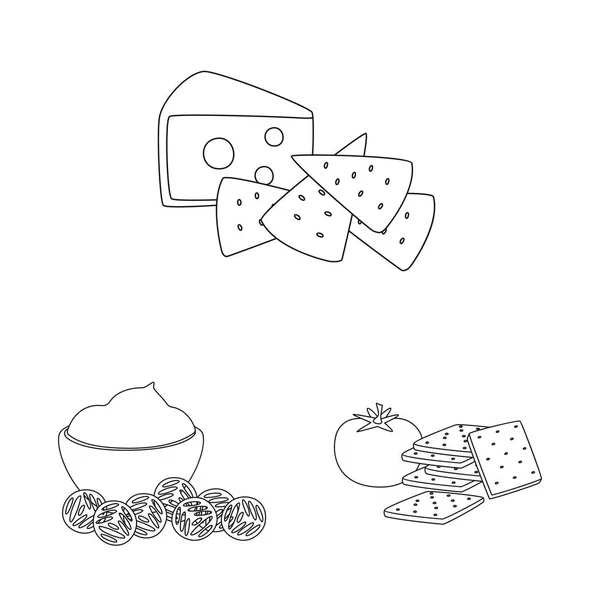 Objeto aislado de sabor y símbolo crujiente. Conjunto de sabor y cocina icono de vectores para stock . — Archivo Imágenes Vectoriales