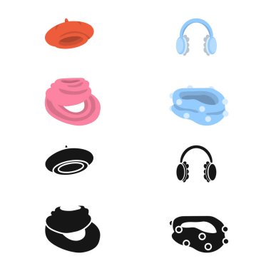 Giysi illüstrasyon vektör ve işareti doku. Elbiselerini ayarlamak ve hisse senedi simgesi web için hava.