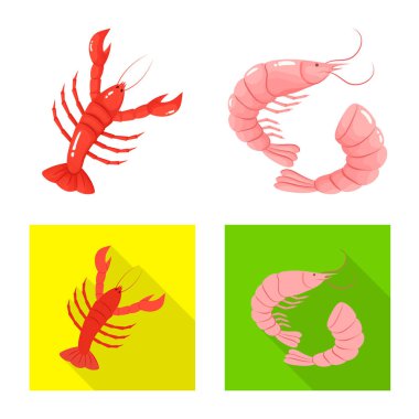 Taze ve restoran simgesi yalıtılmış nesne. Hisse senedi için taze ve deniz vektör simge topluluğu.