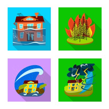 Çökme ve çevre sembolü vektör illüstrasyon. Çökme ve imdat stok vektör illüstrasyon koleksiyonu.