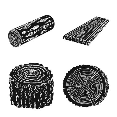 Ahşap ve inşaat ikonunun izole nesnesi. Ağ için ahşap ve ahşap amblem koleksiyonu.