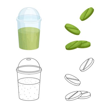 Protein ve deniz simge vektör Illustration. Protein ve hisse senedi için doğal vektör simge kümesi.