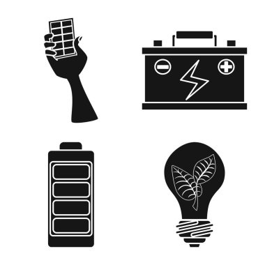 Yenilik ve teknoloji simge vektör Illustration. Yenilik ve doğa hisse senedi simgesi web için set.