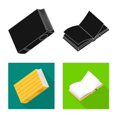 İzole işareti eğitim ve kapak nesne. Eğitim ve hisse senedi için kitapçı vektör simge koleksiyonu.