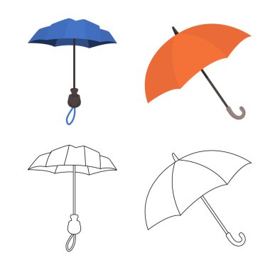 Koruma ve kapalı işareti vektör çizimi. Koruma ve yağmurlu hisse senedi vektör çizim.