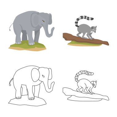 Doğa ve eğlence simge vektör Illustration. Web için doğa ve eğlence hisse senedi simgesi kümesi.