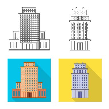 Belediye izole nesnesini ve Merkez kutsal kişilerin resmi. Web için belediye ve Emlak hisse senedi simgesi kümesi.