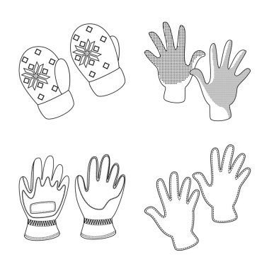 Aksesuar ve stil logo vektör tasarımı. Hisse senedi için aksesuar ve ayırt edici vektör simge kümesi.