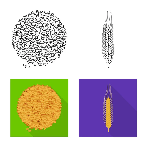 Conception vectorielle du logo agricole et agricole. Ensemble d'icône vectorielle agricole et végétale pour le stock . — Image vectorielle