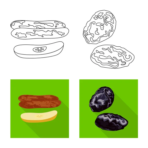 Illustration vectorielle des aliments et des symboles crus. Ensemble de nourriture et icône vectorielle de la nature pour le stock . — Image vectorielle