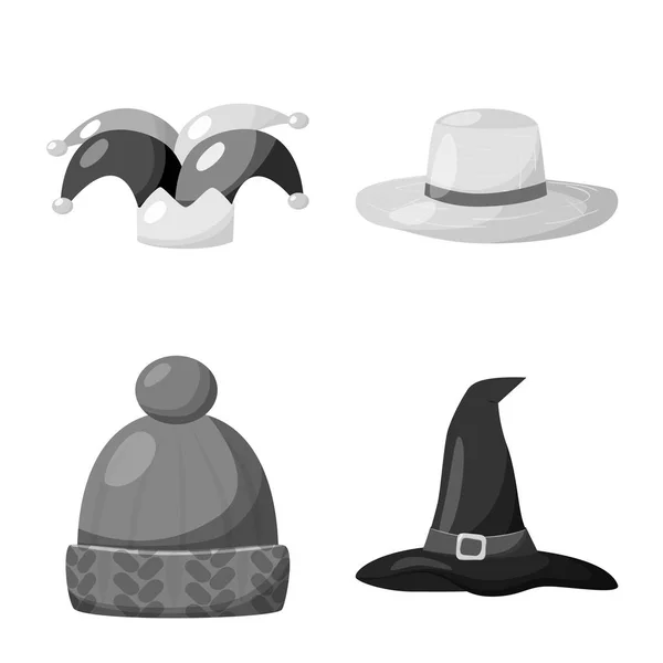 Conception vectorielle du chapeau et du casque signe. Collection de chapeau et de profession stock symbole pour le web . — Image vectorielle
