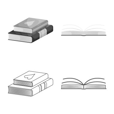 İşareti eğitim ve kapak illüstrasyon vektör. Eğitim ve hisse senedi için kitapçı vektör simge koleksiyonu.