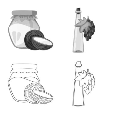 Sağlıklı ve sebze simge vektör Illustration. Sağlıklı kümesi ve web için tarım hisse senedi simgesi.