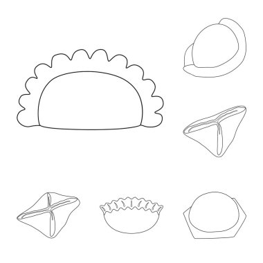 Gıda ve yemek simge vektör tasarımı. Gıda ve hisse senedi için pişirme vektör ikon koleksiyonu.