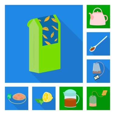 Ürünün ve organik işaretin vektör tasarımı. Ürün kümesi ve çiçek stoku vektör çizimi.