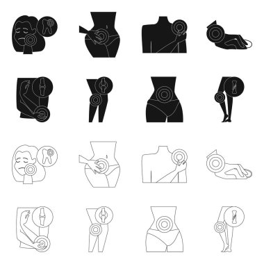 Hastane ve işleme simge vektör Illustration. Hastane ayarla ve stok vektör çizim yardım.