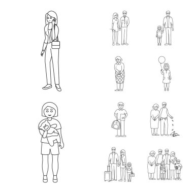 Mutlu ve karakter işareti vektör Illustration. Mutlu topluluğu ve hisse senedi için portre vektör simgesi.