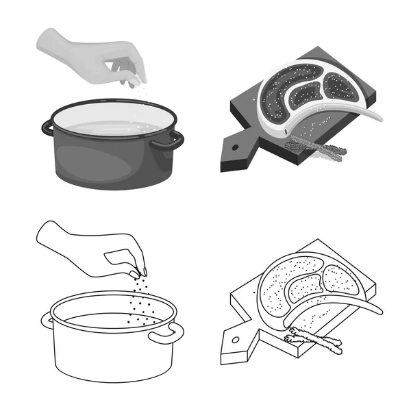 Vektor-Design von Kochen und Meer-Symbol. Sammlung von Kochen und Backen Vektor Illustration. — Stockvektor