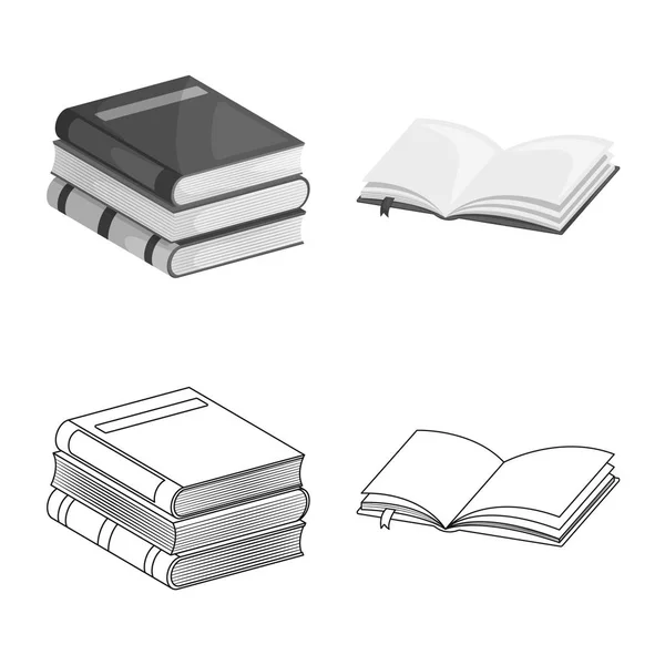 Изолированный объект обучения и символ покрытия. Сбор векторной иконки учебного и книжного магазина для склада . — стоковый вектор