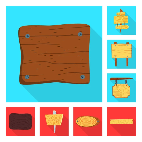 Diseño vectorial de icono de madera y crudo. Colección de icono de vector de crudo y bosque para stock . — Vector de stock