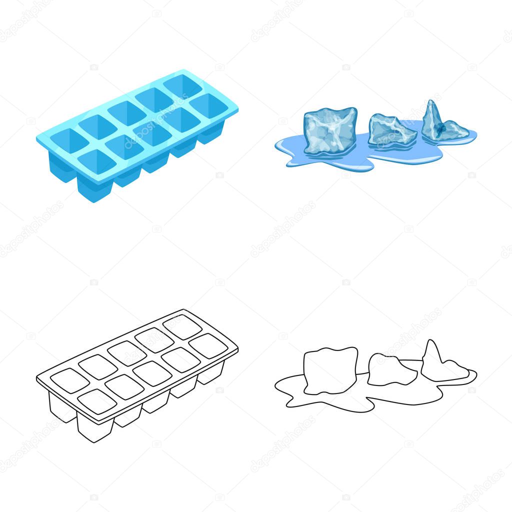 Isolated object of texture and frozen icon. Collection of texture and transparent stock symbol for web.