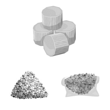 Şeker kamışı ve baston sembolü yalıtılmış nesne. Şeker kamışı ve alan hisse senedi vektör çizim seti.