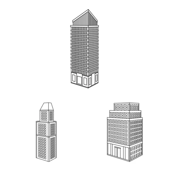 Vektor-Design von Haus und Wohnung Zeichen. Sammlung von Eigenheimen und modernen Aktiensymbolen für das Web. — Stockvektor