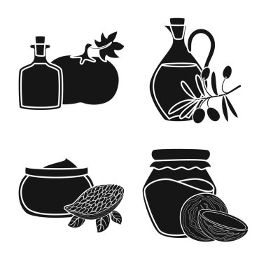 Petrol ve tarım simge vektör tasarımı. Petrol kümesi ve hisse senedi için cam vektör simgesi.