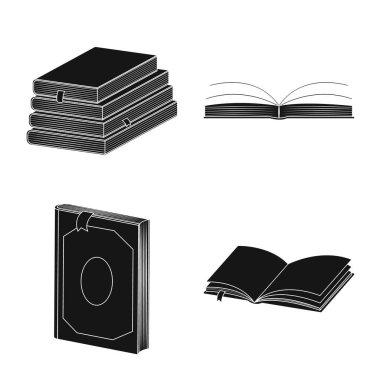 İllüstrasyon ve bilgi simgesinin yalıtılmış nesnesi. Stok için illüstrasyon ve kitapçı vektör simgesikoleksiyonu.