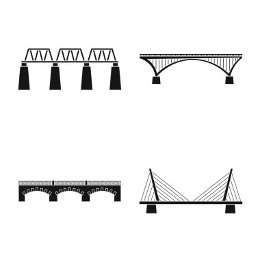 Yapı ve yan sembolün vektör tasarımı. Stok için yapı ve köprü vektör simgesinin toplanması.