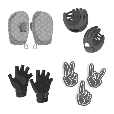 Vektör çizim özelliği ve ayırt edici simgesi. Web için özellik ve Tekstil hisse senedi simgesi kümesi.