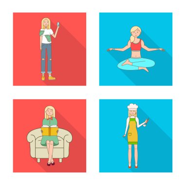 Kadın ve vücut simge vektör Illustration. Kadın ve stil stok vektör çizim topluluğu.