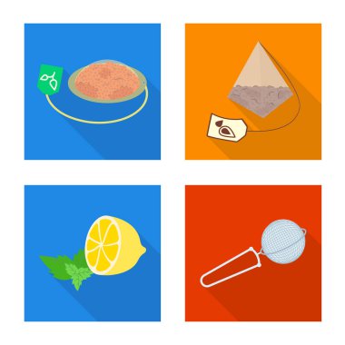 Ürün vektör tasarımı ve organik işareti. Web için ürün ve çiçek stok sembolü koleksiyonu.